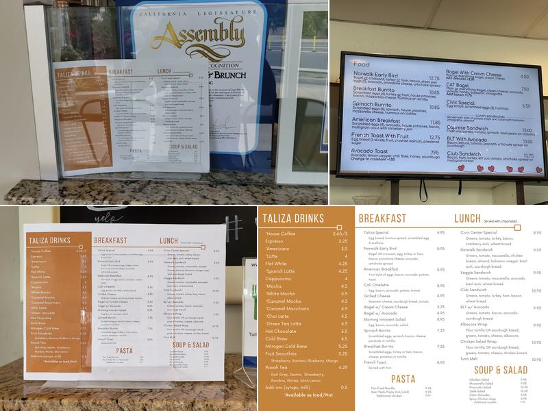 Taliza Coffee & Brunch Menu