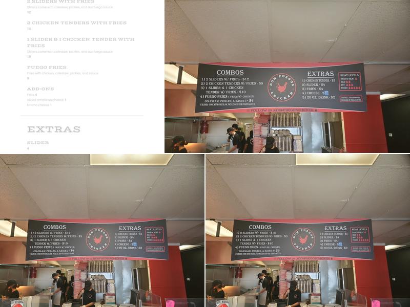 Don Fuegos Chicken Menu