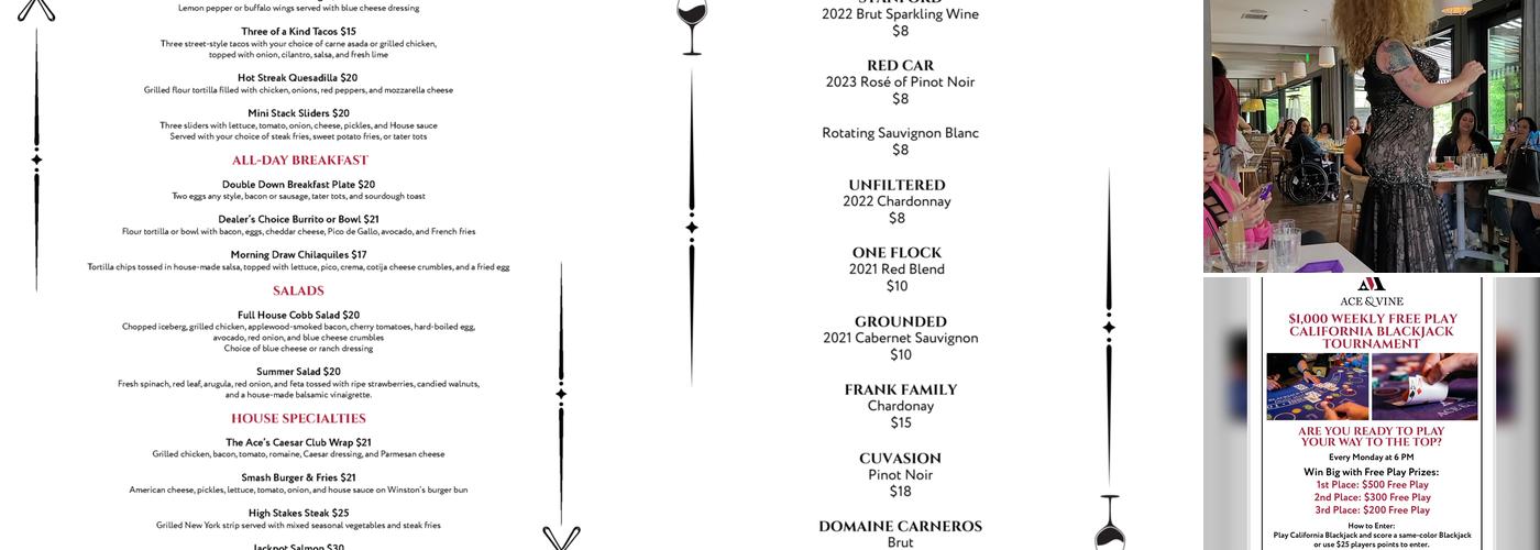 Ace & Vine Menu