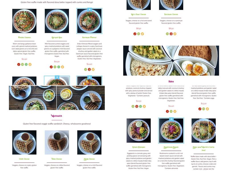 Once Upon a Dosa Menu