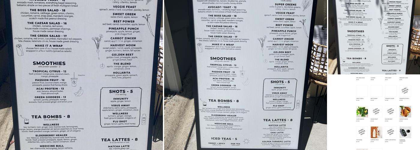 Juice Boss Menu