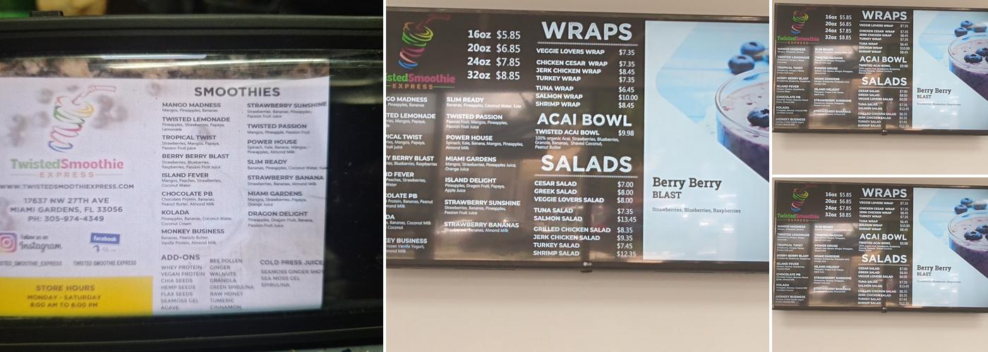 Twisted Smoothie Express Menu