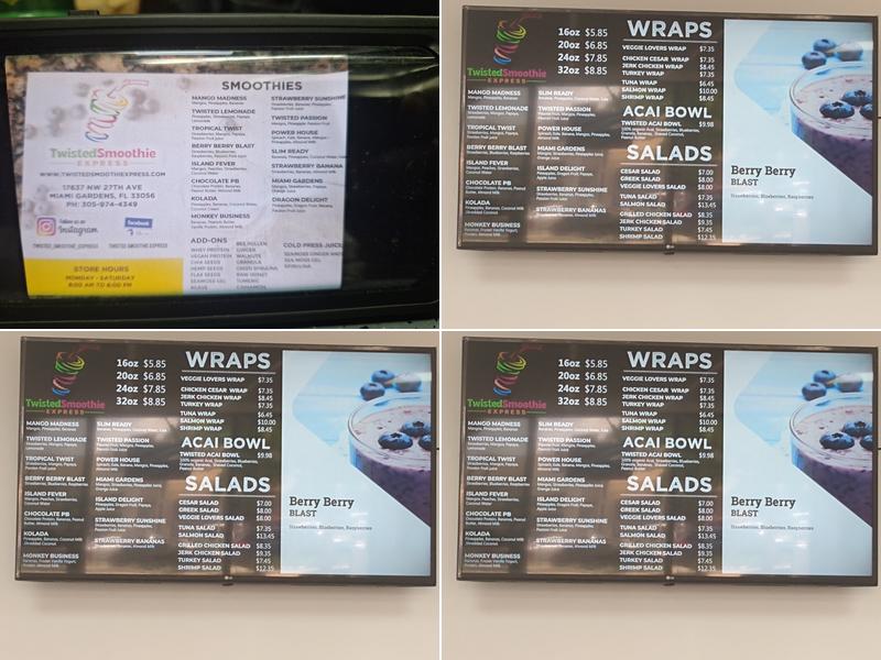 Twisted Smoothie Express Menu