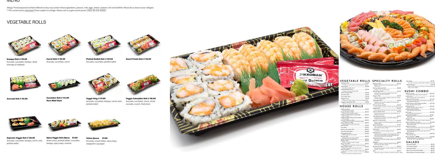 Ichiban Mikoshi Sushi Menu