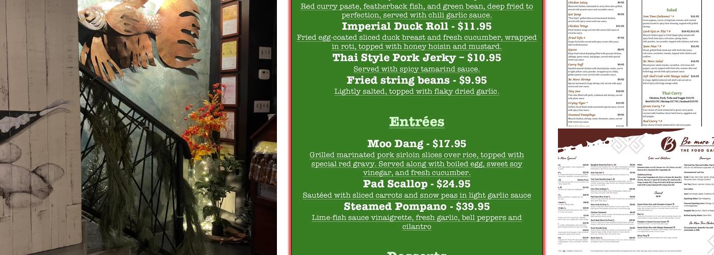 Be More Thai Menu