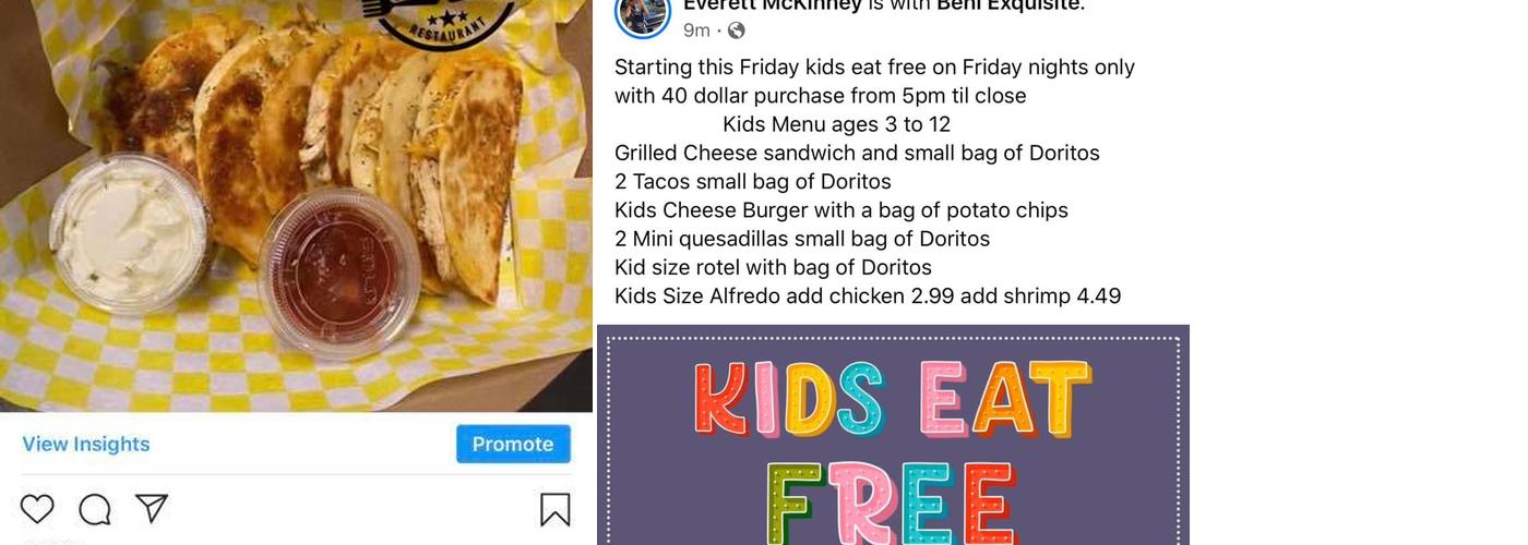 Béni Exquisite Eats Menu