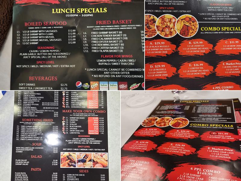 La Juicy Seafood Menu