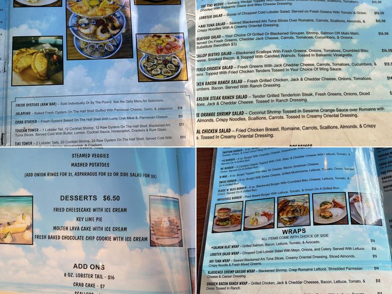 Toucan's Lakefront Menu
