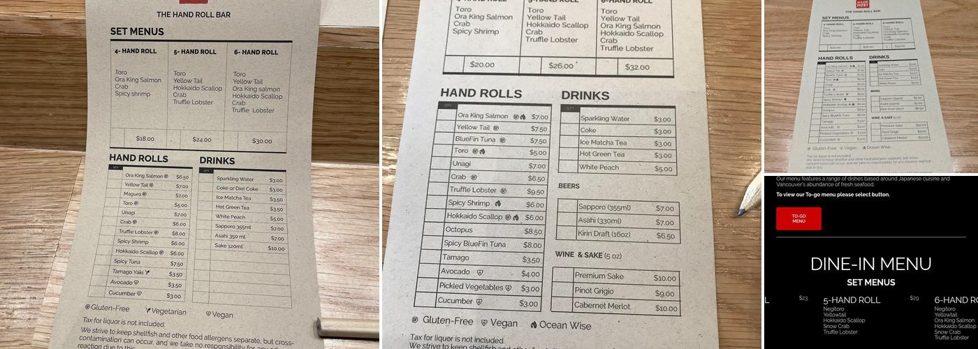 Hello Nori Robson Menu