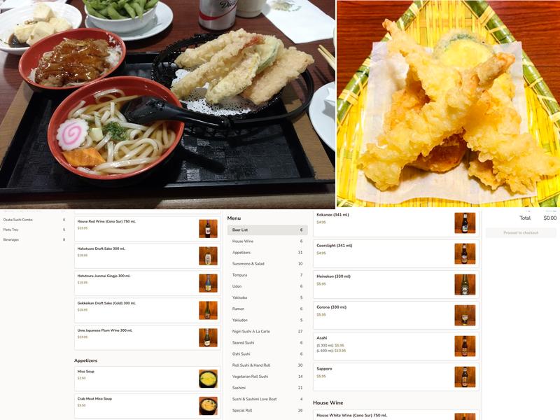 Osaka Sushi Menu