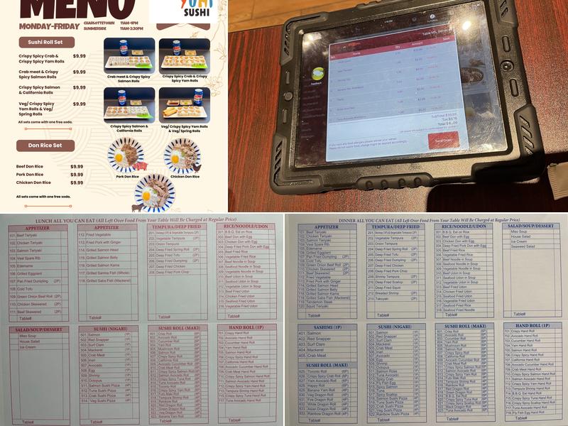 Yumi sushi Menu