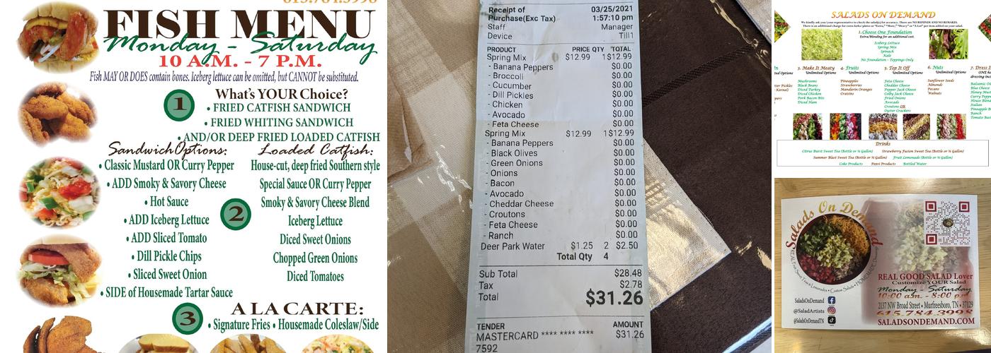 Salads On Demand Menu