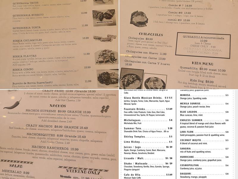 The Spanglish Snacks, crepes & Churros Menu