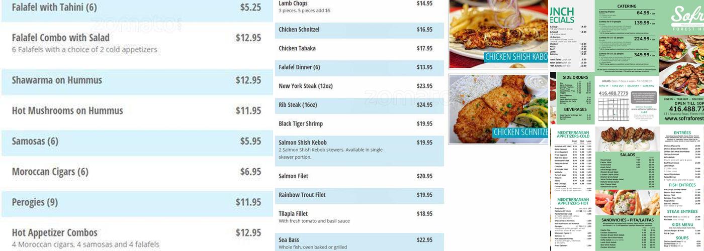 Sofra Forest Hill Menu