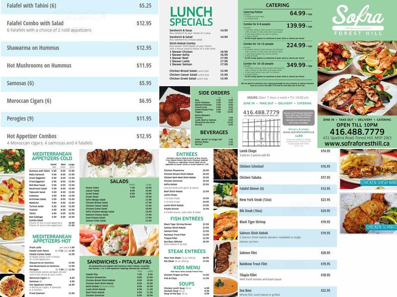 Sofra Forest Hill Menu