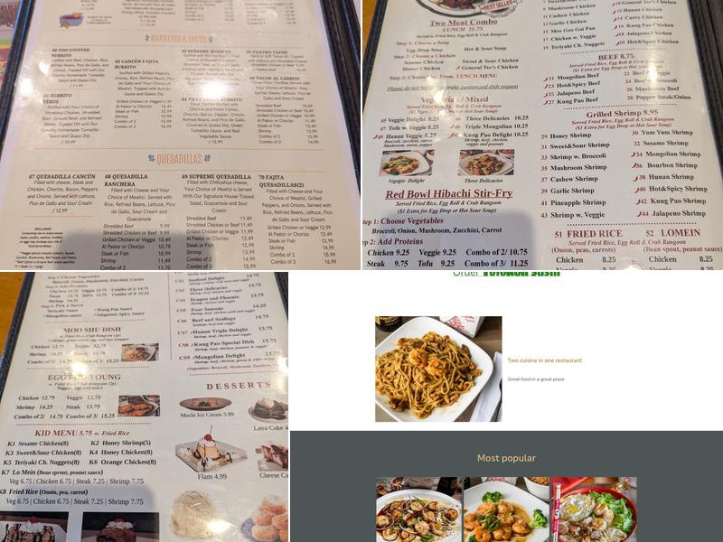 Red Bowl Asian bistro Menu