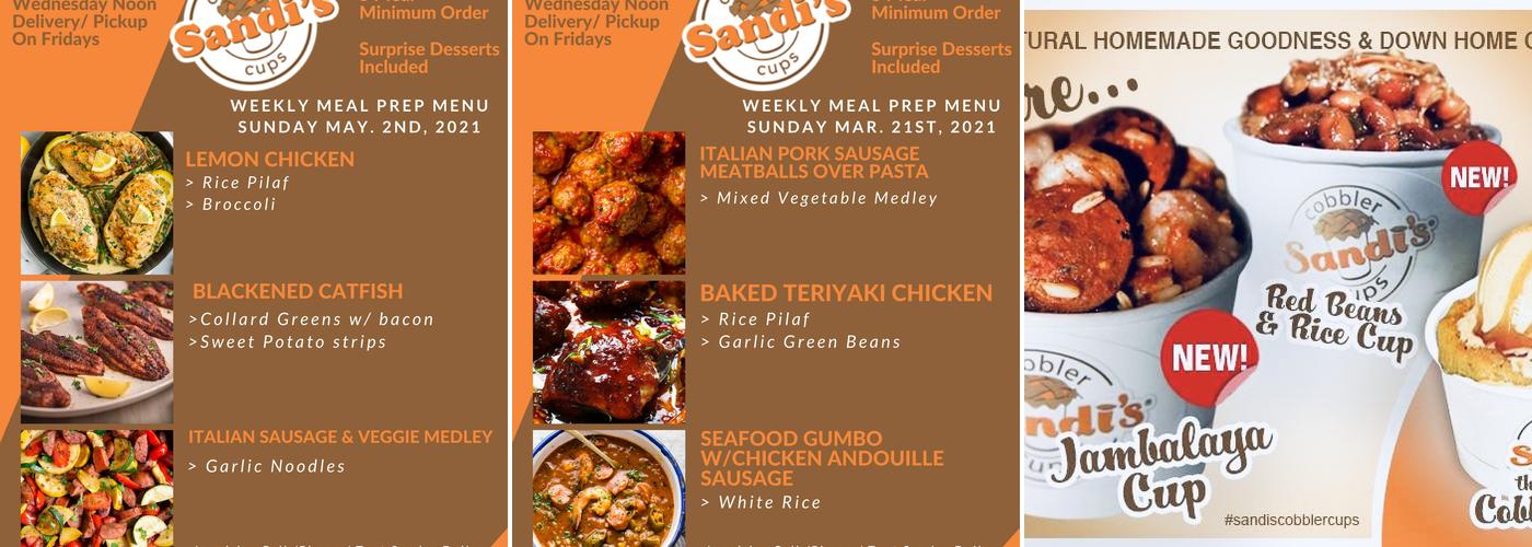 Sandi's Cobbler Cups Menu