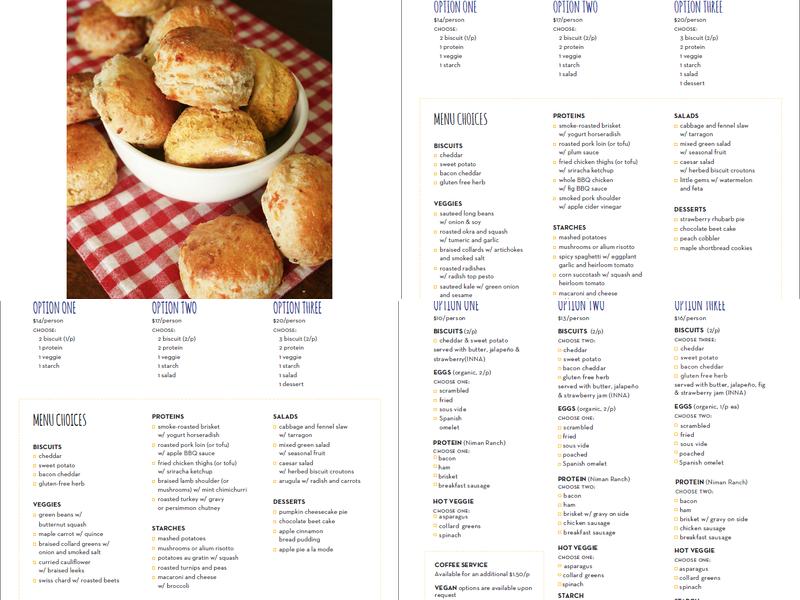 SunnySide Catering & Biscuits Menu