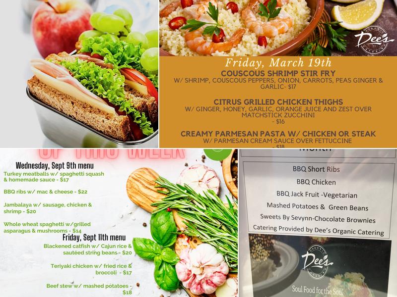 Dee's Organic Catering Menu