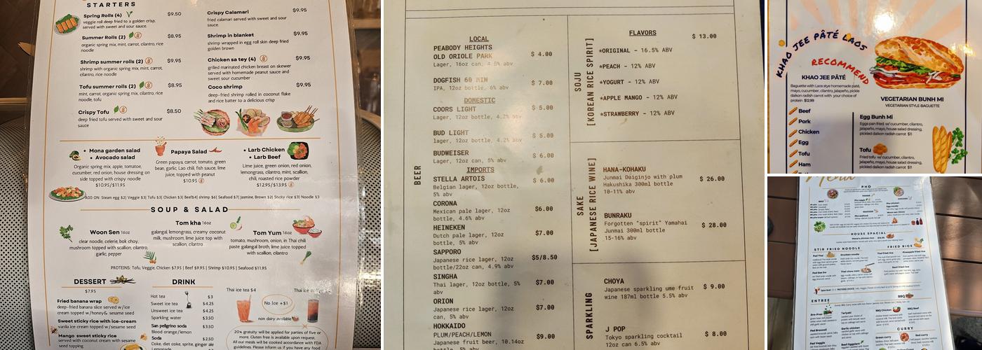 Mona's Super Noodle Menu