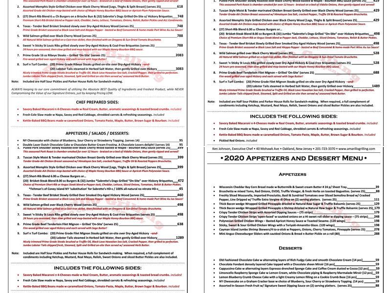 Amarillo Grilling BBQ and Catering Menu