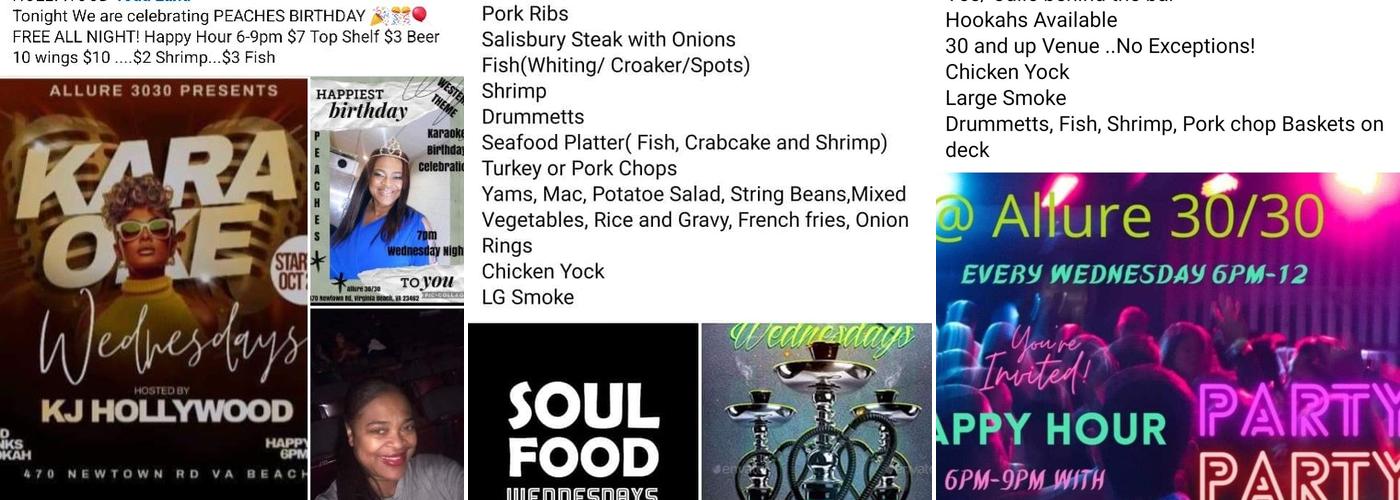 Allure 30/30 Menu