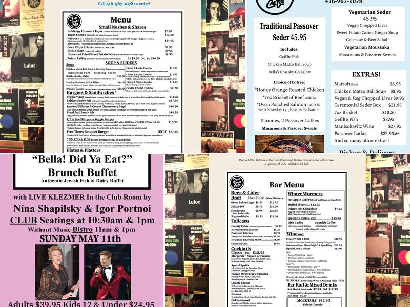 Free Times Cafe Menu