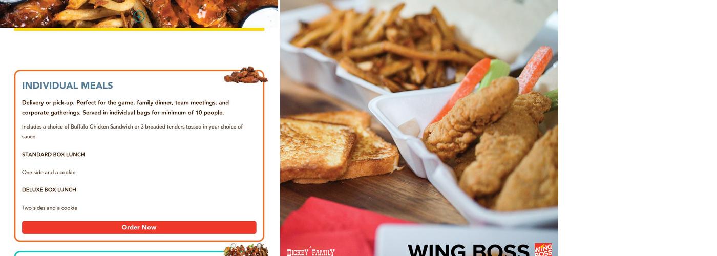Wing Boss Menu