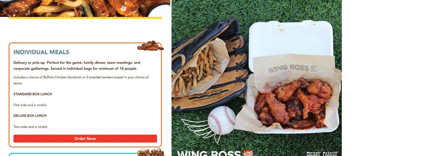 Wing Boss Menu