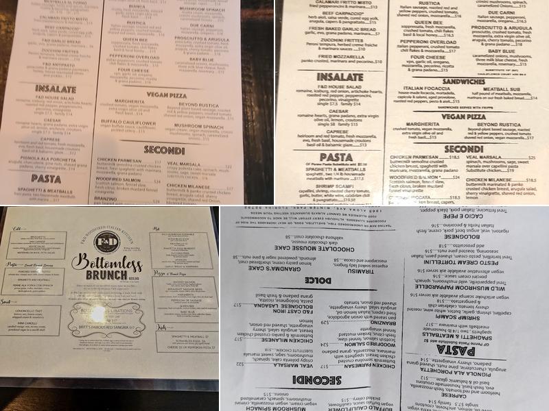 F&D Woodfired Italian Kitchen Menu