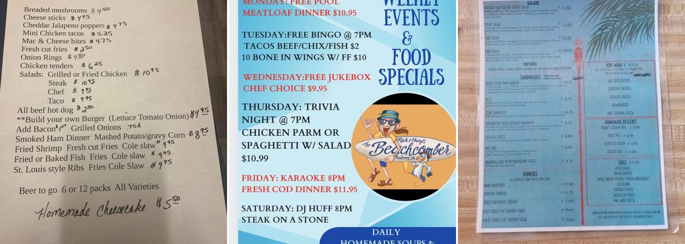 Beachcomber Menu