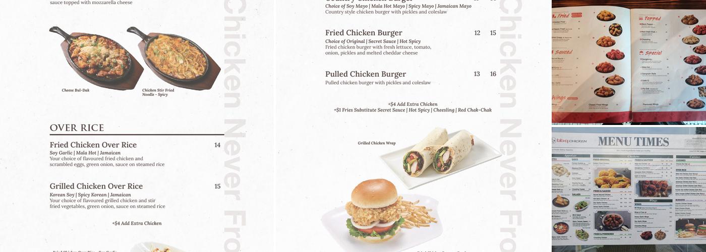 bbq Chicken Menu