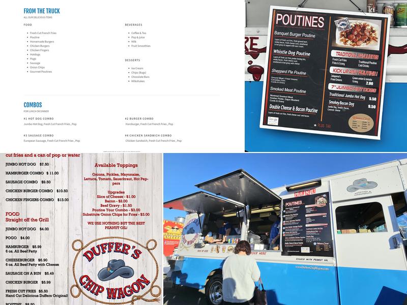 Duffer's Chip Wagon Menu