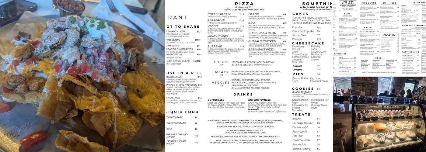 Stanfield’s Eatery Menu