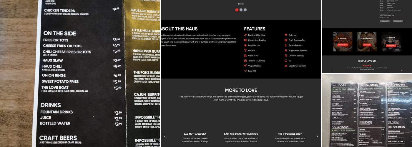 Dog Haus Biergarten Menu