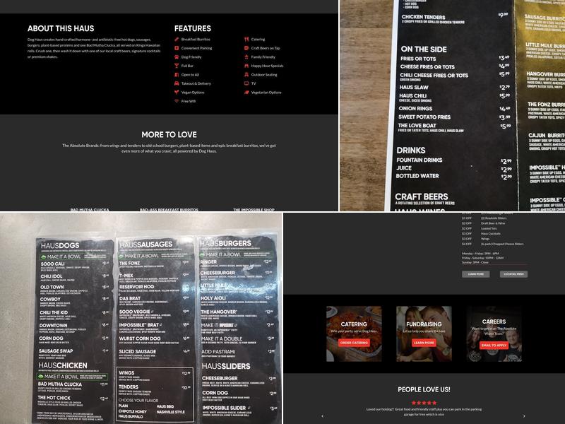 Dog Haus Biergarten Menu