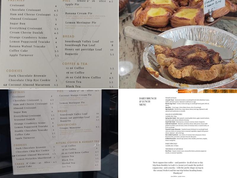 Ruby's Bakery and Cafe Menu