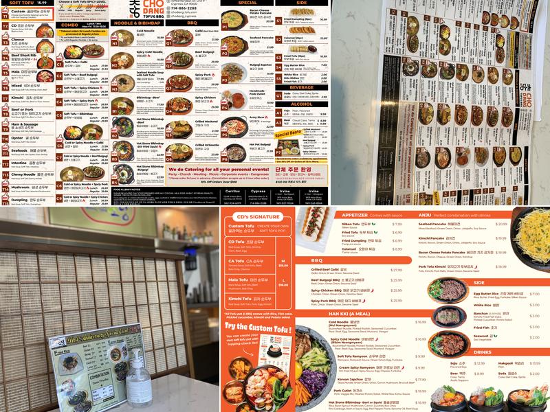 Chodang Tofu & BBQ - Cypress Menu