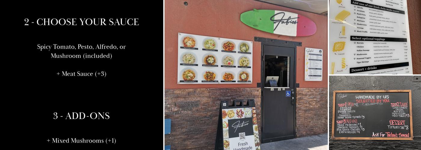 FABIOS PASTA Menu