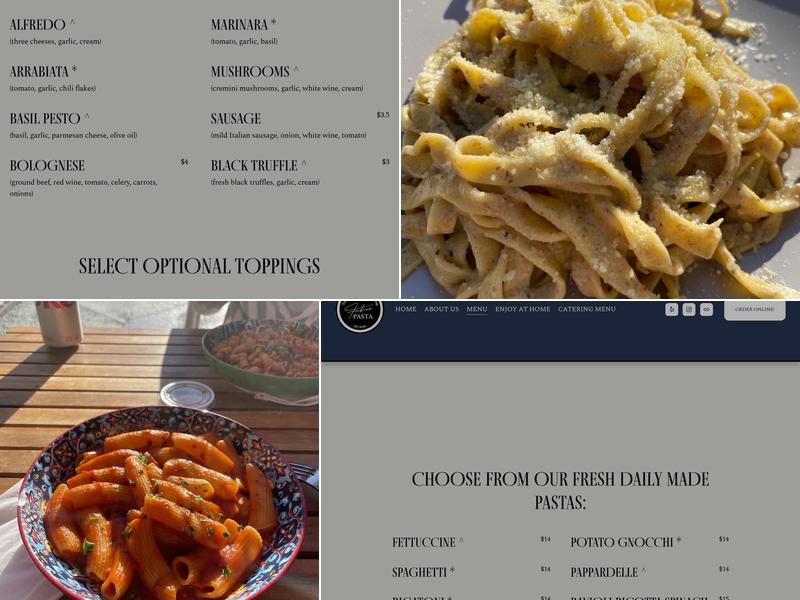 FABIOS PASTA Menu