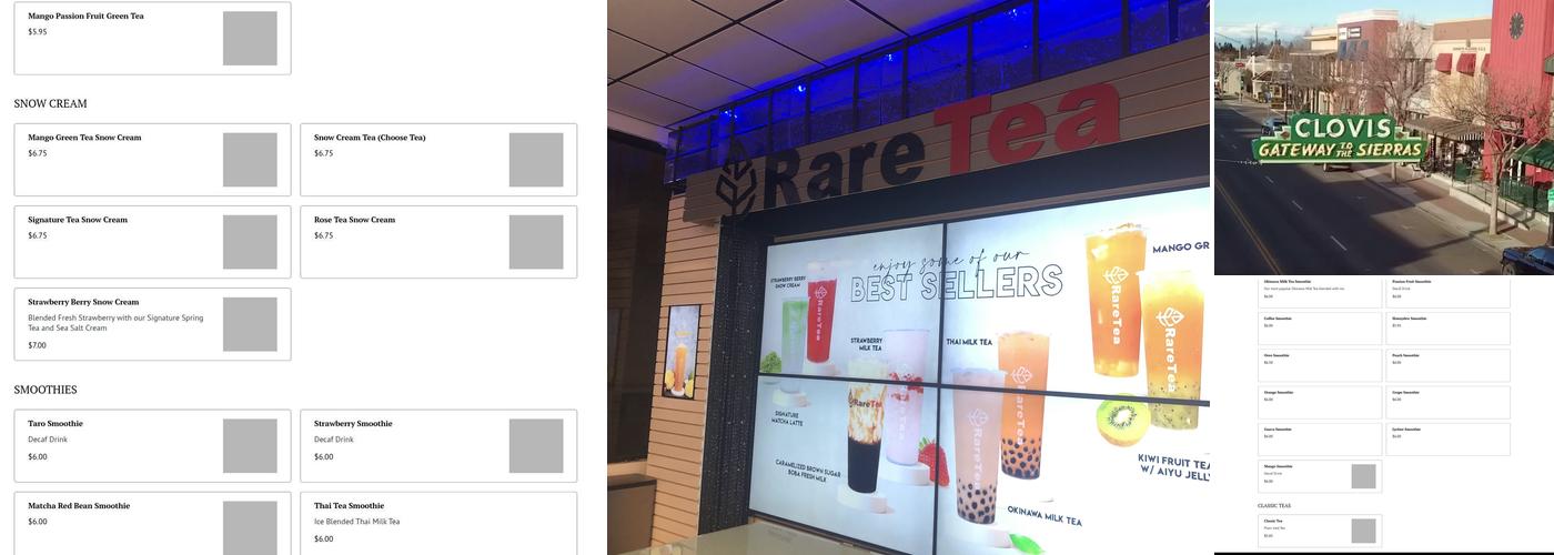 RareTea Menu