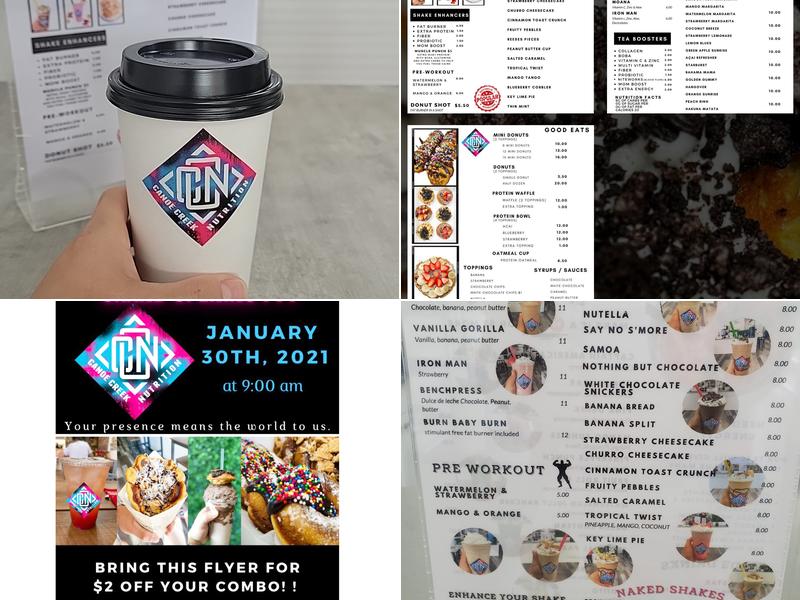 Canoe Creek Nutrition Menu