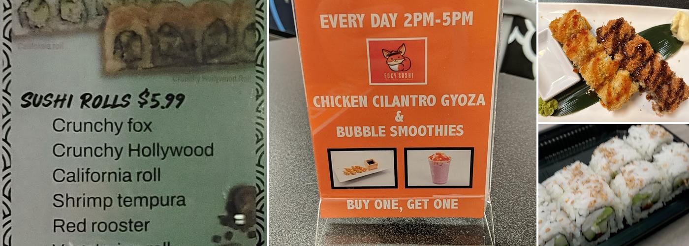 Foxy Sushi Menu