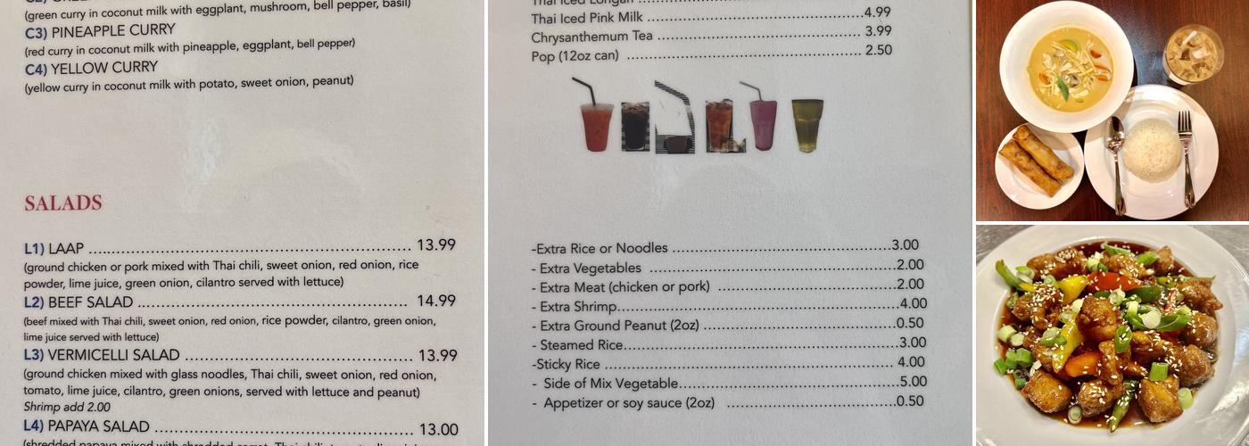 Suphan Thai Kitchen Menu