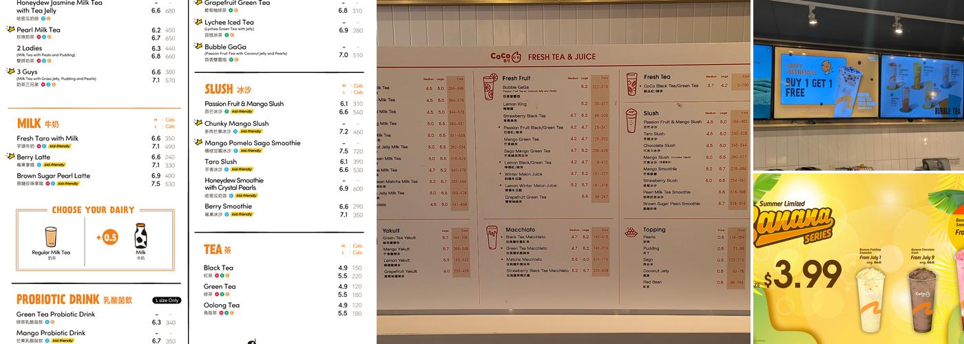 CoCo Fresh Tea & Juice Menu