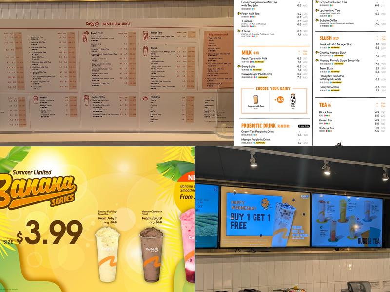CoCo Fresh Tea & Juice Menu