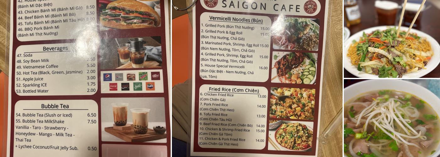 Saigon Cafe Menu