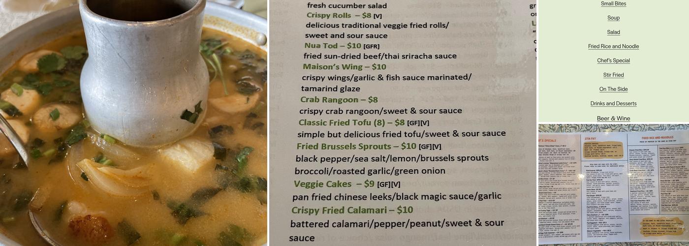 Thai Maison Menu