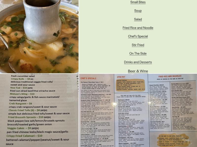 Thai Maison Menu