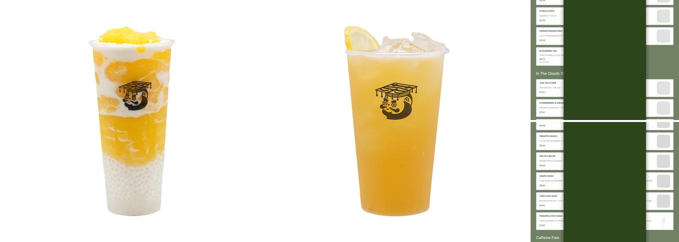 Tea King Menu